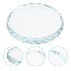 Round Transparent Glass Display Stand Tray for Craft Projects and Home Decor, 1 Set