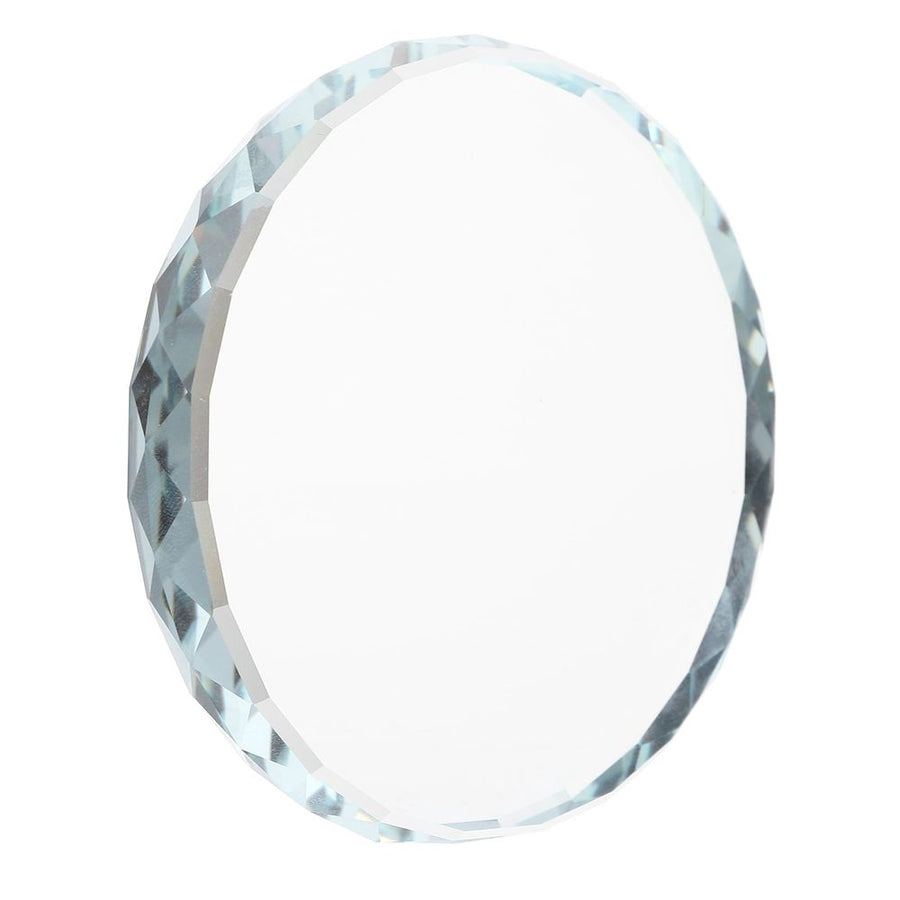 Round Transparent Glass Display Stand Tray for Craft Projects and Home Decor, 1 Set