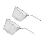 2-Pack Fine Mesh Frying Baskets with 304 Stainless Steel Oil Strainers for Deep Frying and Kitchen Cooking