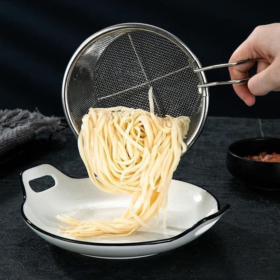 2-Pack Fine Mesh Frying Baskets with 304 Stainless Steel Oil Strainers for Deep Frying and Kitchen Cooking