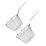 2-Pack Fine Mesh Frying Baskets with 304 Stainless Steel Oil Strainers for Deep Frying and Kitchen Cooking