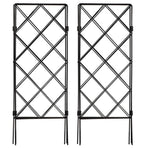 Durable Iron Garden Trellis Black Climbing Stand for Plants 2Pcs