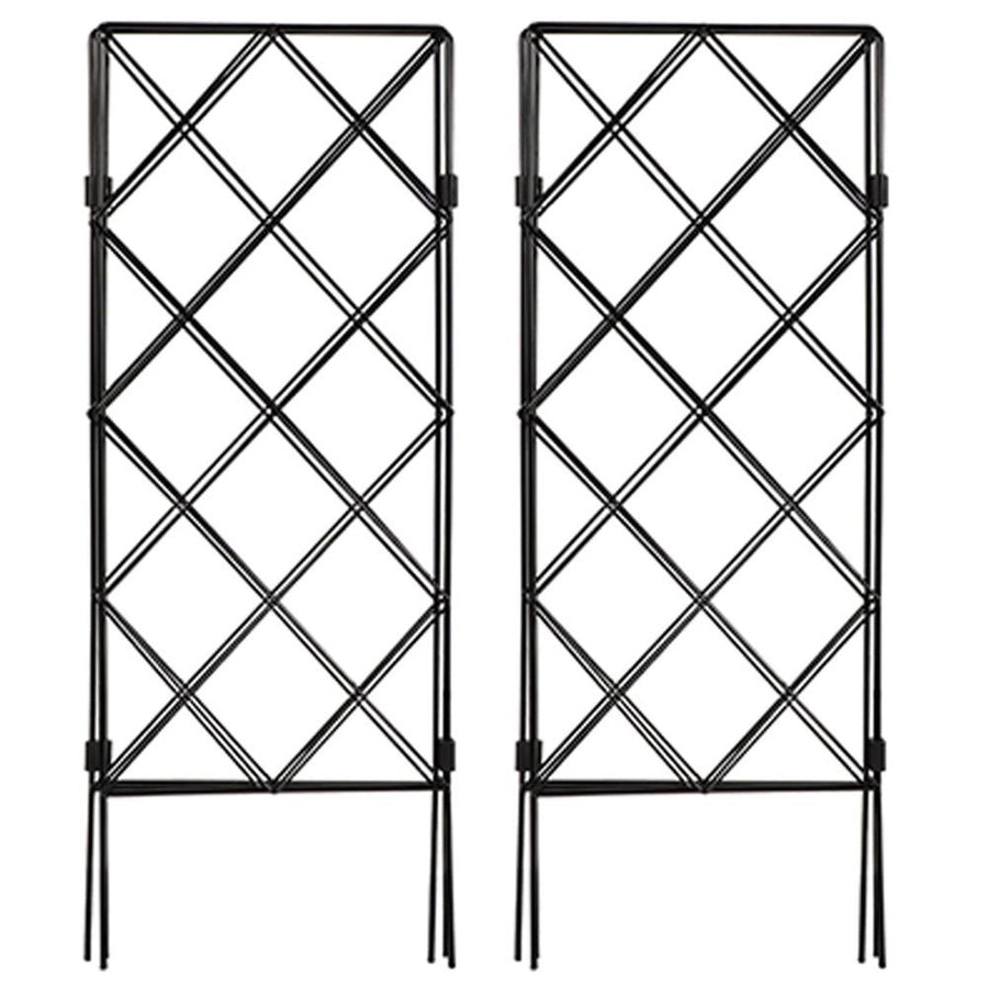 Durable Iron Garden Trellis Black Climbing Stand for Plants 2Pcs