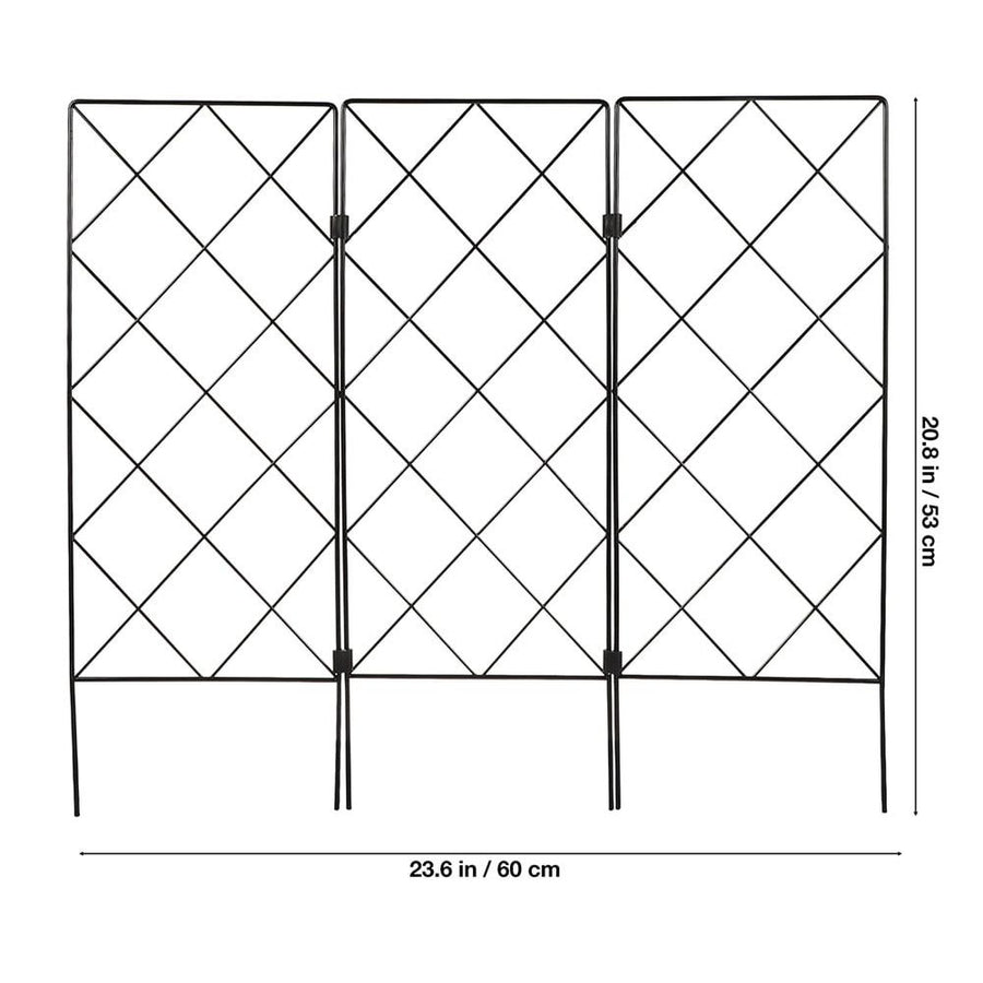 Durable Iron Garden Trellis Black Climbing Stand for Plants 2Pcs