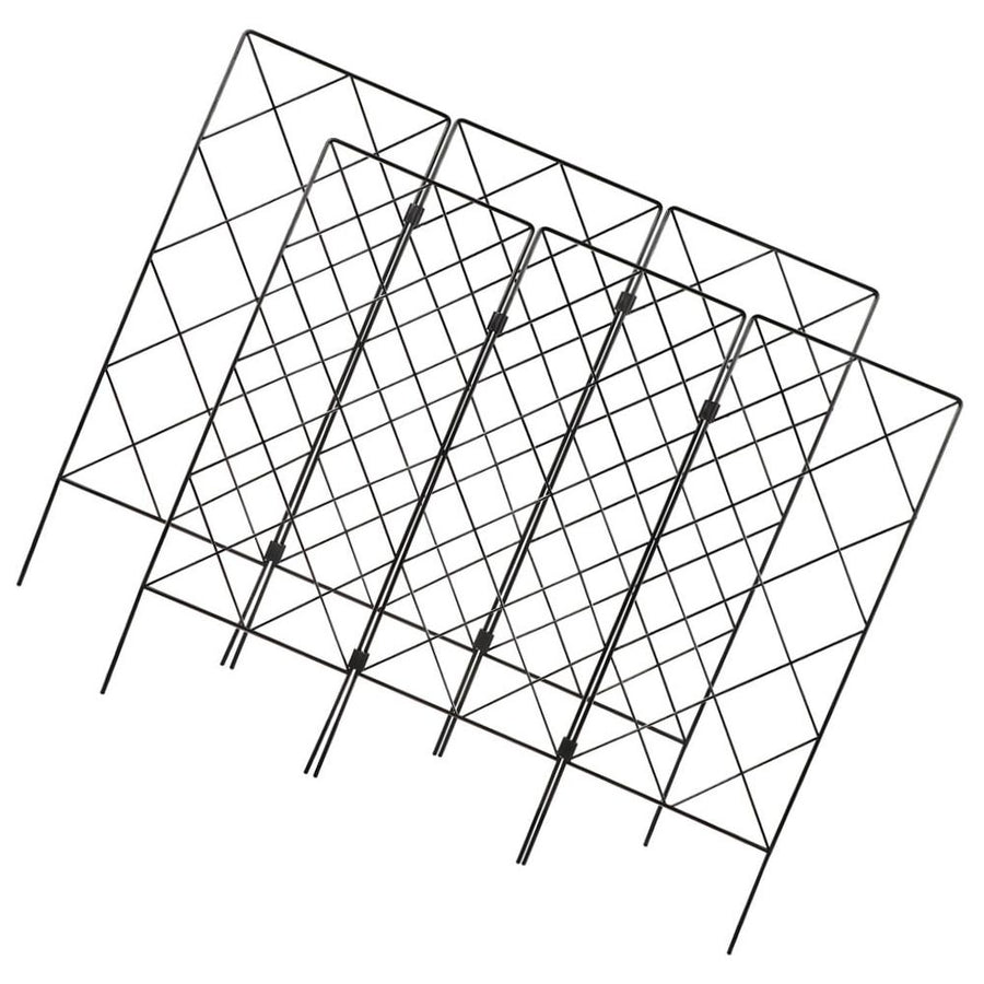 Durable Iron Garden Trellis Black Climbing Stand for Plants 2Pcs