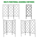 Durable Iron Garden Trellis Black Climbing Stand for Plants 2Pcs