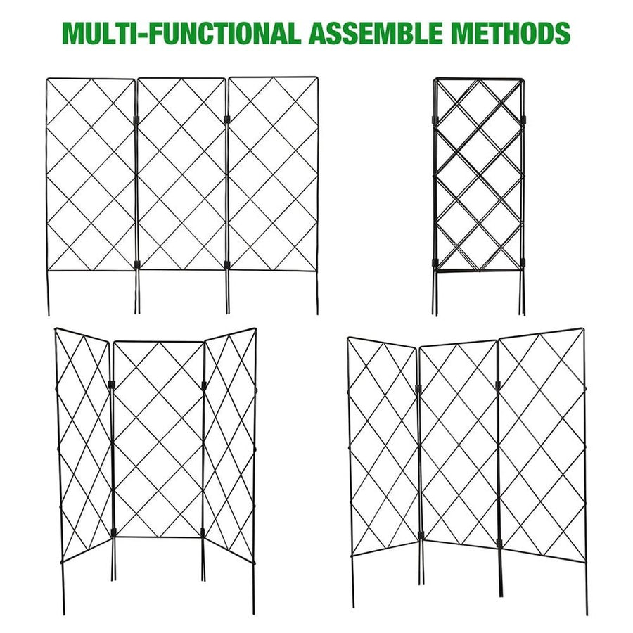 Durable Iron Garden Trellis Black Climbing Stand for Plants 2Pcs