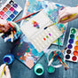 White Plastic Watercolor Paint Box with Compartments Durable for Painting Use
