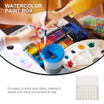 White Plastic Watercolor Paint Box with Compartments Durable for Painting Use