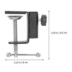 2Pcs Adjustable Table Mount Clamps with Silicone Padding for Secure Microphone Installation