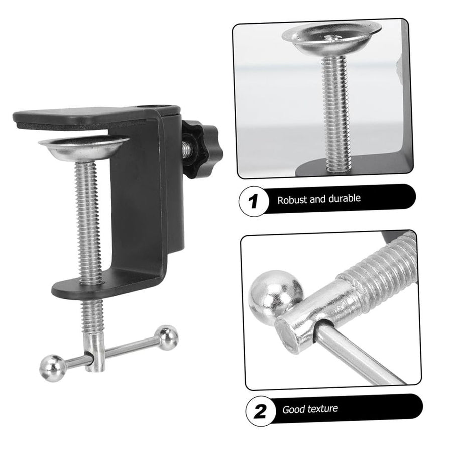 2Pcs Adjustable Table Mount Clamps with Silicone Padding for Secure Microphone Installation