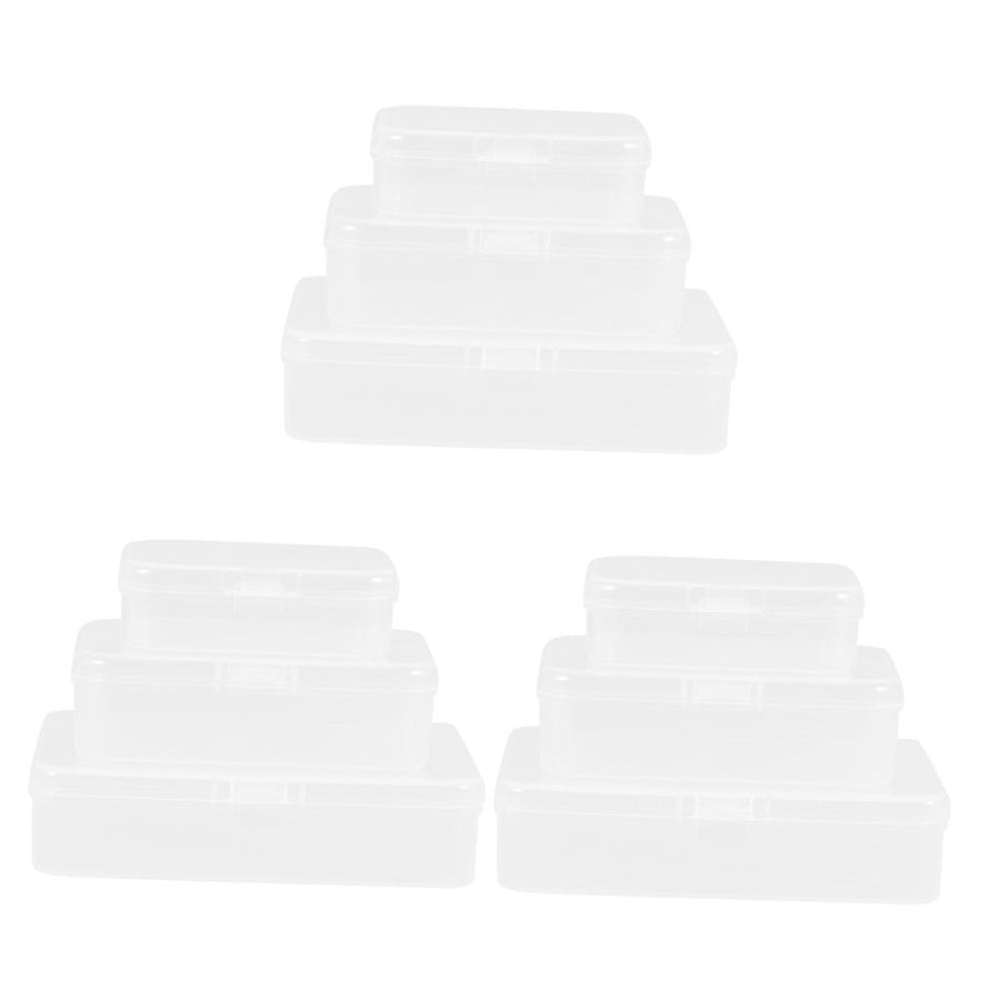 9Pcs Clear Plastic Storage Boxes with Durable PP Material for Small Parts and Jewelry