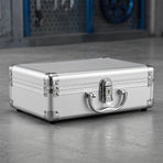 Hard Aluminum Briefcase for Storage with Latch Closure and Cushioning Inserts