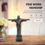 Plated Silver Jesus Figurine Alloy Ornament for Fireplace and Tabletop