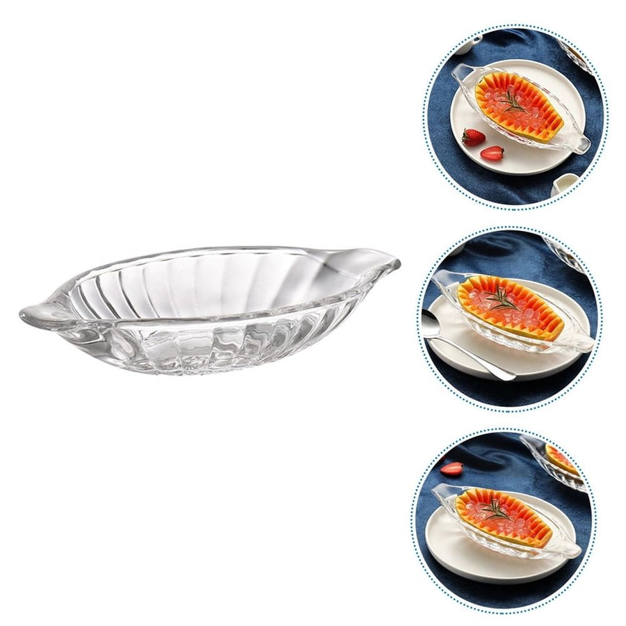 1Pc Double Ear Transparent Glass Bowl Suitable for Ice Cream Dessert and Juice