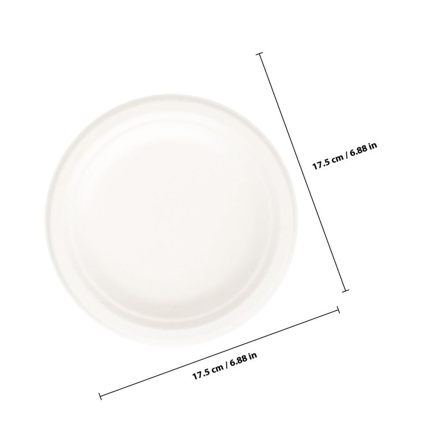 50Pcs Paper Party Plates Disposable Bagasse Simple Design For Guests