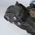 Outdoor Anti Slip Shoe Grips with High Strength Spikes for Icy Snowy Surfaces in Black