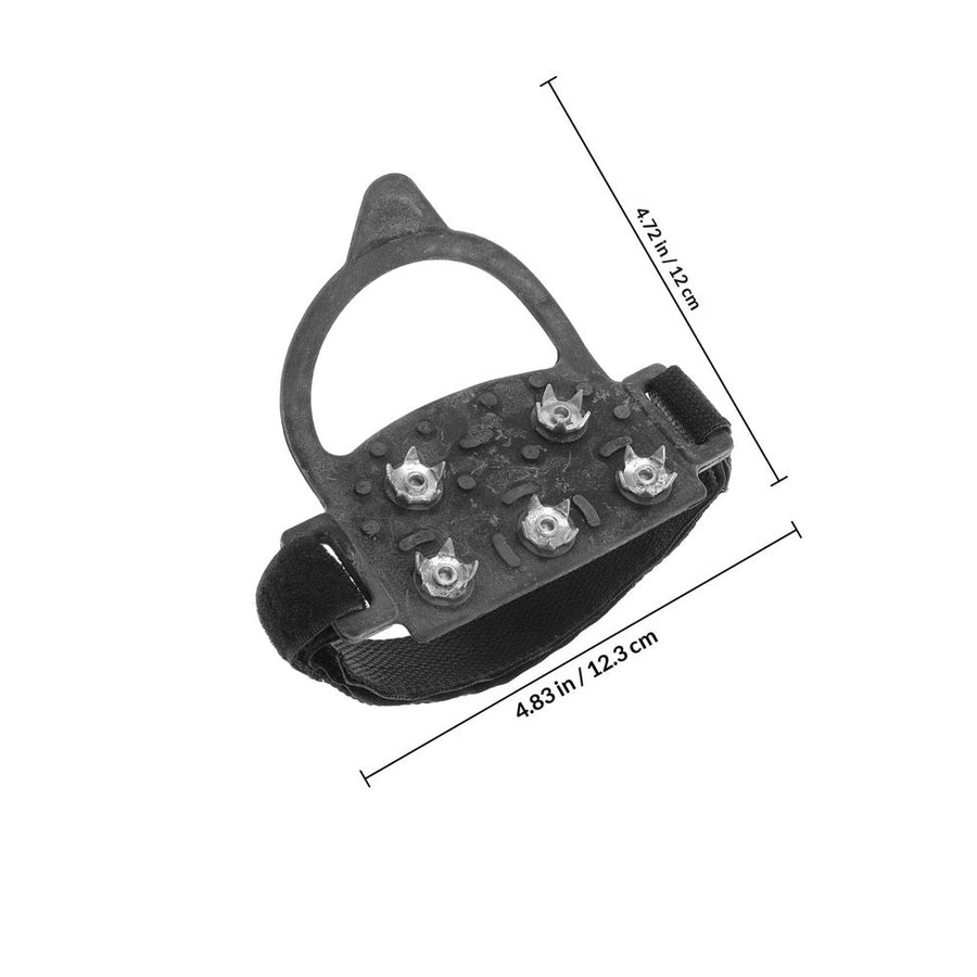 Outdoor Anti Slip Shoe Grips with High Strength Spikes for Icy Snowy Surfaces in Black