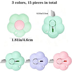 EXLEAF 15 Pcs Mini Utility Knives Cute Flower Shaped Box Cutter Retractable Letter Opener Portable Cutter with Hole for Office Home Use