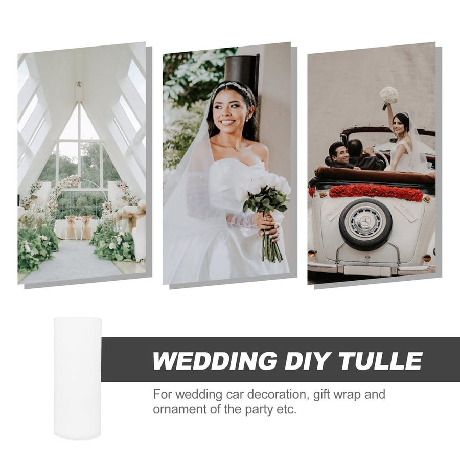 Wedding tulle White Tulle Rolls Spool Tulle Fabric Roll For Wedding Table Tutu Dress Skirt 6 inch,866.14"X5.91"X2.56