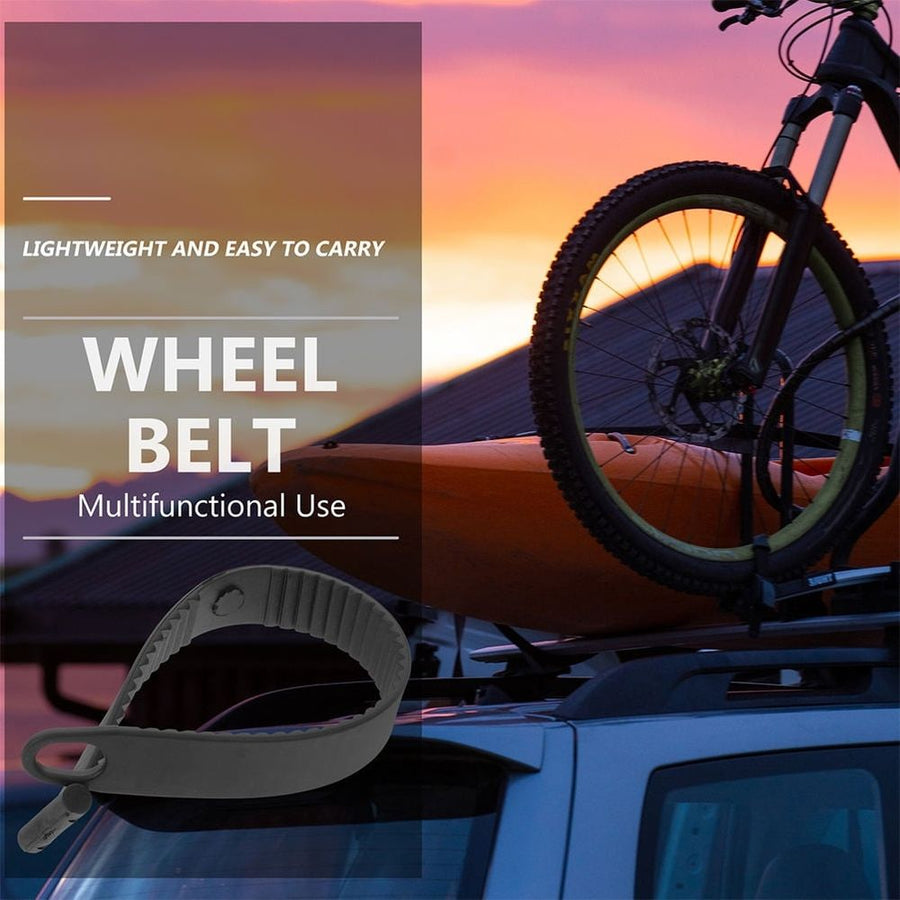 2pcs Outdoor Bike Fastening Strap Portable Rubber Fixation Belt Black