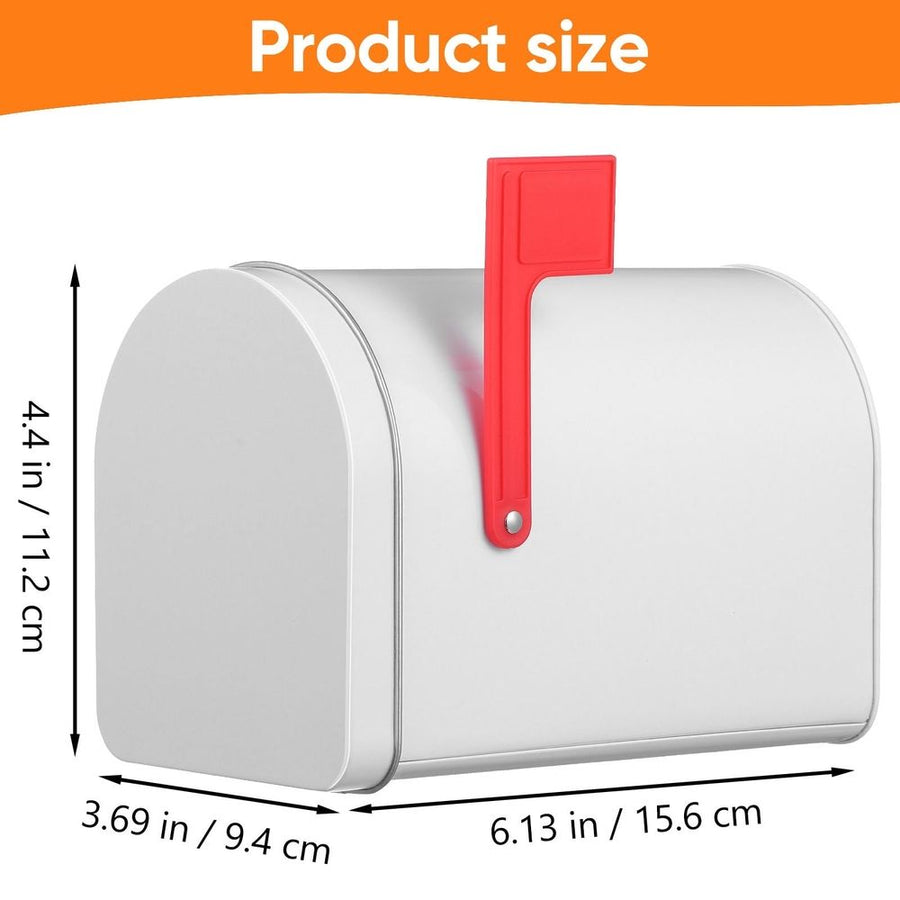 2pcs White Tinplate Mailbox Decorative Box for Desk Organization