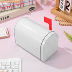 2pcs White Tinplate Mailbox Decorative Box for Desk Organization