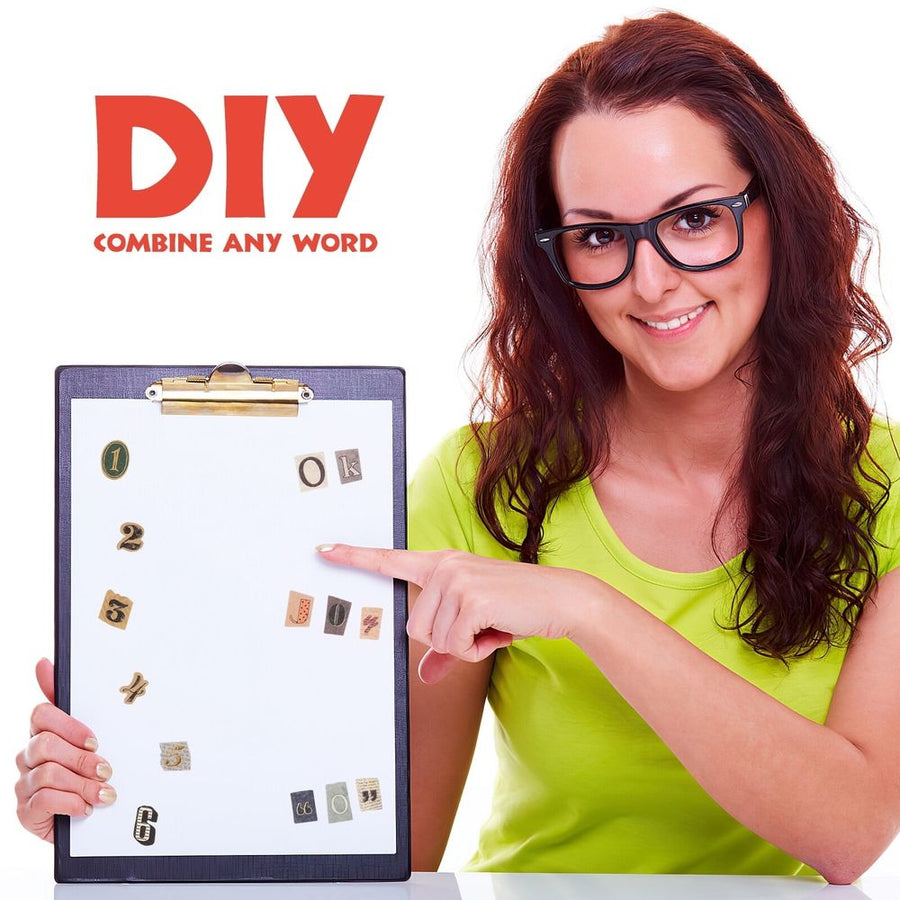 6 Sheet Scrapbook Stickers Graffiti Vintage Letters Numbers Self Adhesive Decals for Diary DIY Crafts Cards