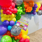 111pcs Balloon Garland Arch Kit, Back To 80s 90s Retro Theme Disco Theme Birthday Party Decor Supplies