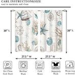 Ocean Beach Valve Kitchen Curtains Sea Coast Starfish Shell Curtains Blue Ocean Underwater Bedroom Bathroom Living Room Treatment Layer Fabric 1 Panel 52Wx18H inches