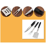3Pcs Grill Accessories Set Stainless Steel Bbq Tools for Outdoor Use