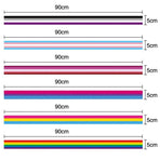 6Pcs Crafting Ribbon Rainbow 90x5cm for DIY Bowknot Making and Home Decoration