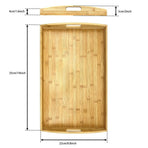 Portable Bamboo Serving Tray with Handles, Ideal for Breakfast in Bed, Dinner Service, and Living Room Use, Lightweight and Versatile for Restaurants, Size I, 1pc