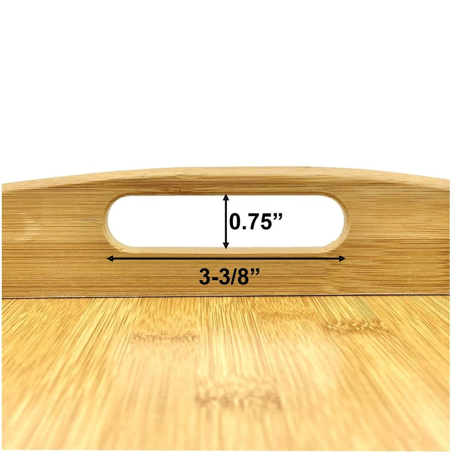 Portable Bamboo Serving Tray with Handles, Ideal for Breakfast in Bed, Dinner Service, and Living Room Use, Lightweight and Versatile for Restaurants, Size I, 1pc