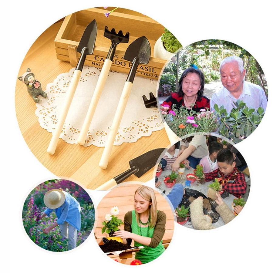 Black 3-Piece Multifunctional Garden Tool Set, Essential Hand Tools for Indoor & Outdoor Planting (1 set)