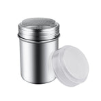 2-Pack Silver Stainless Steel Powder Sugar Shakers with Lid, Mesh Duster for Cocoa, Flour & Coffee Sprinkling