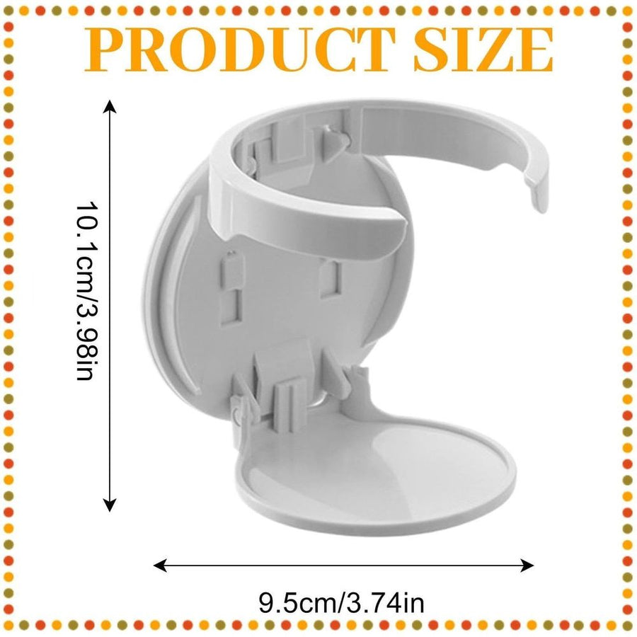 White Foldable Cup Holder, Adjustable Wall Mount Drink Rack for Car, Truck, RV & Van Water Bottles