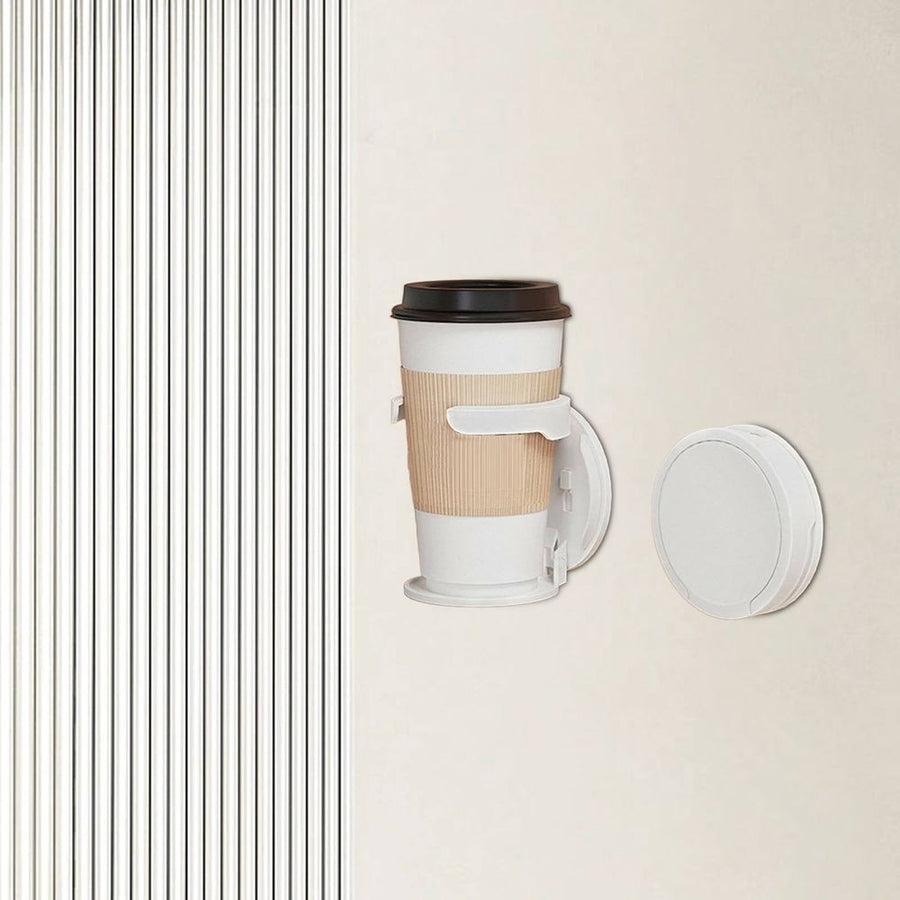 White Foldable Cup Holder, Adjustable Wall Mount Drink Rack for Car, Truck, RV & Van Water Bottles