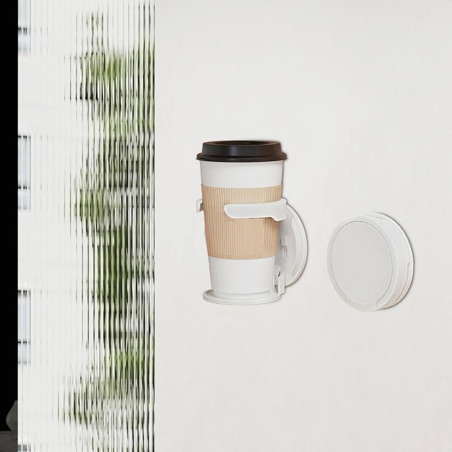 White Foldable Cup Holder, Adjustable Wall Mount Drink Rack for Car, Truck, RV & Van Water Bottles