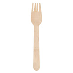 Beige 100-Pack 16cm Wooden Disposable Forks, Compostable Eco-Friendly Cutlery for Parties & Events (1 pack)