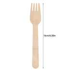 Beige 100-Pack 16cm Wooden Disposable Forks, Compostable Eco-Friendly Cutlery for Parties & Events (1 pack)