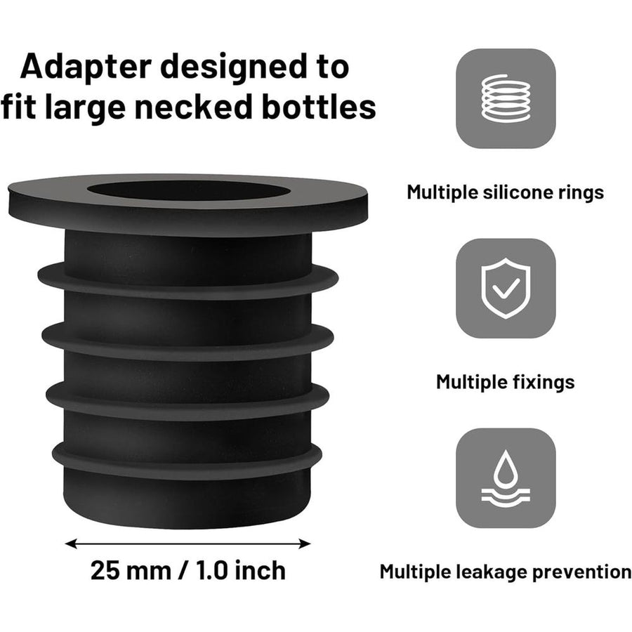 6-Pack Silicone Wine Bottle Stoppers & Pourer Adapters, Fits 25mm Neck Bottles for Liquor & Olive Oil (1 set)