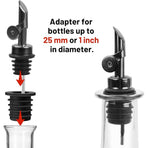 6-Pack Silicone Wine Bottle Stoppers & Pourer Adapters, Fits 25mm Neck Bottles for Liquor & Olive Oil (1 set)