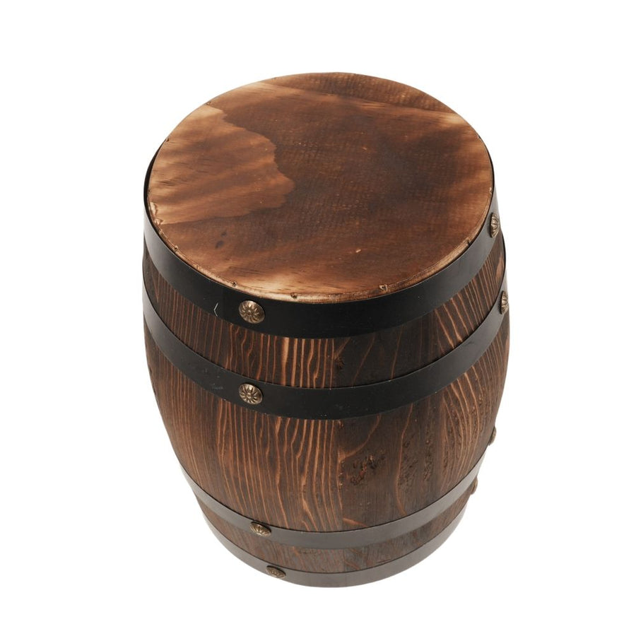 Stool with Wood Material Rustic Design Outdoor Patio Side Table Light Brown