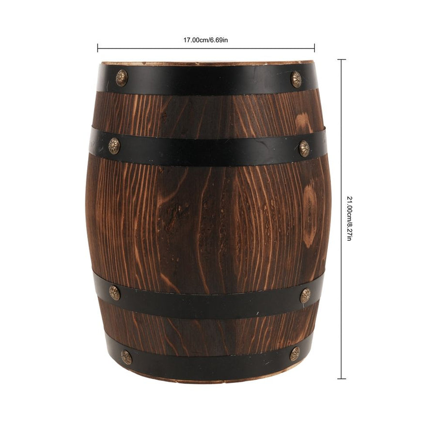 Stool with Wood Material Rustic Design Outdoor Patio Side Table Light Brown