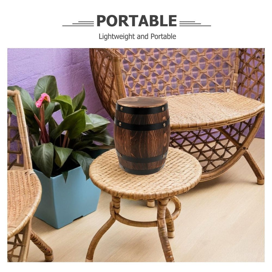 Stool with Wood Material Rustic Design Outdoor Patio Side Table Light Brown