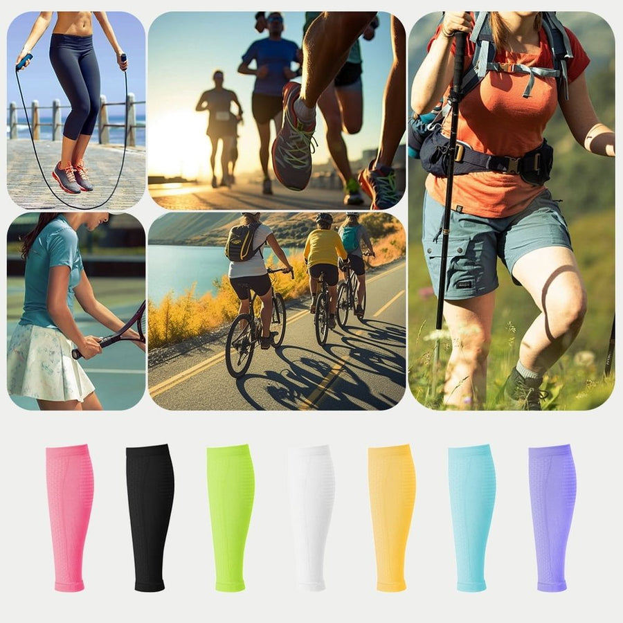 1 Pair Sports Calf Support Calf Compression Sleeves for Men & Women Yellow