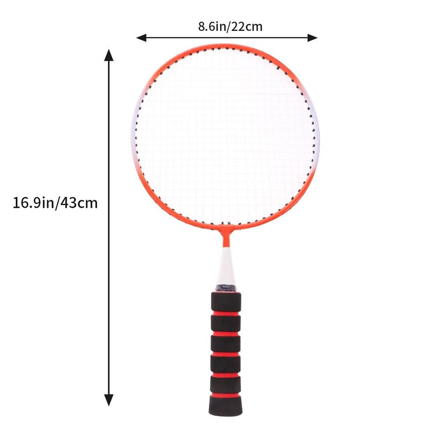 Lightweight Orange Badminton Racket Set with Enhanced Thread Tension for Improved Range and Performance