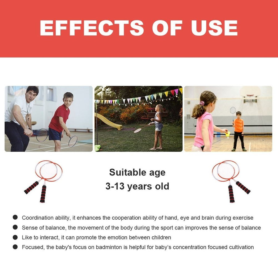 Lightweight Orange Badminton Racket Set with Enhanced Thread Tension for Improved Range and Performance
