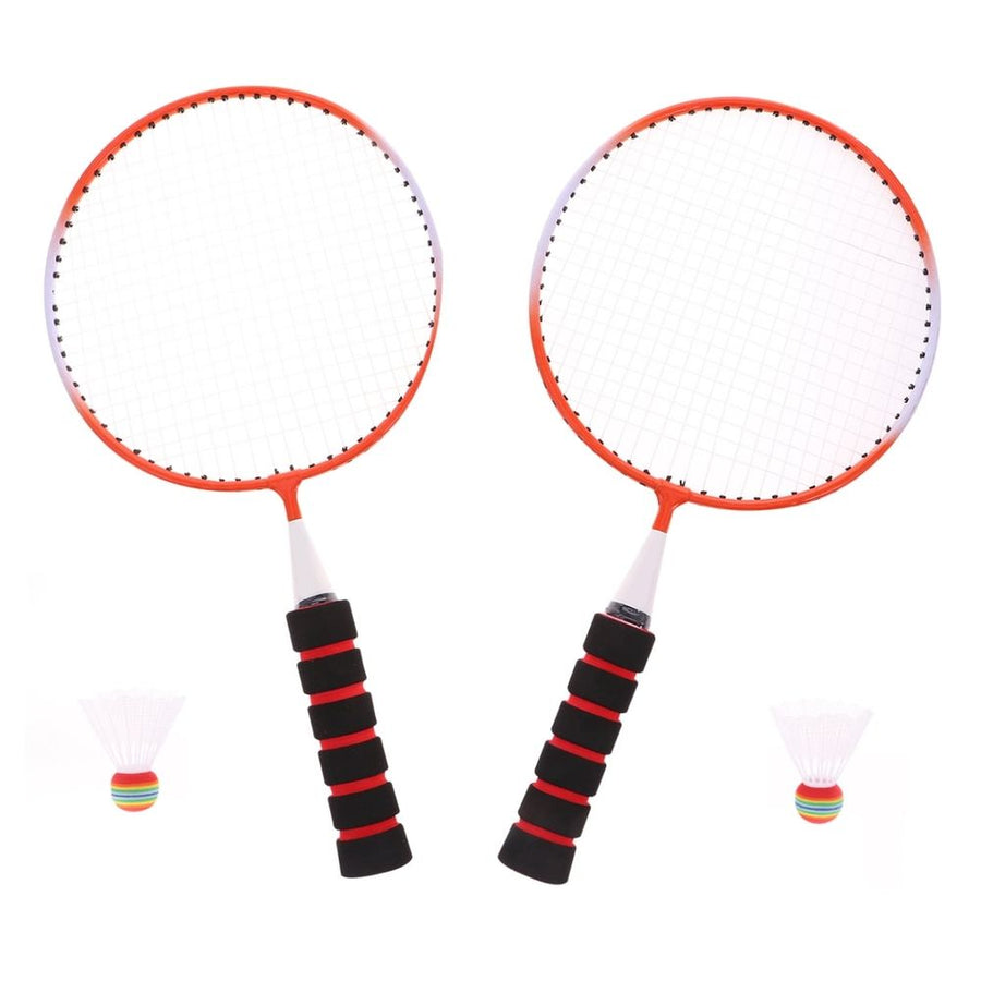 Lightweight Orange Badminton Racket Set with Enhanced Thread Tension for Improved Range and Performance